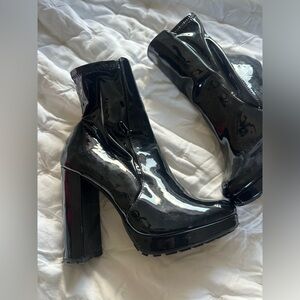 Black Patent Leather Women's Boots